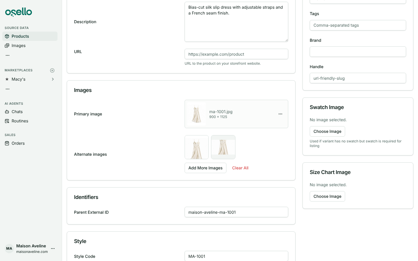 A product edit page with its Images card: the primary image, two alternate images and an Add More Images button
