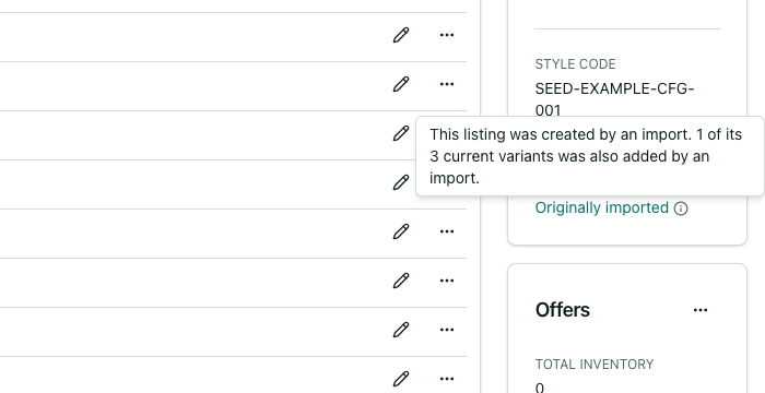 A listing's Details card showing the Origin row with its tooltip open